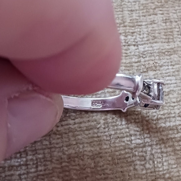 Silver Rhinestone Marcasite Ring - Picture 7 of 13